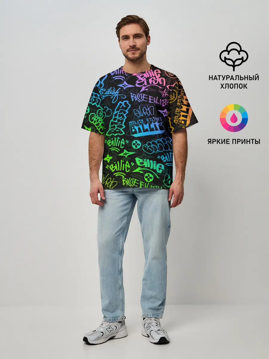 Мужская футболка оверсайз / BILLIE EILISH | БИЛЛИ АЙЛИШ