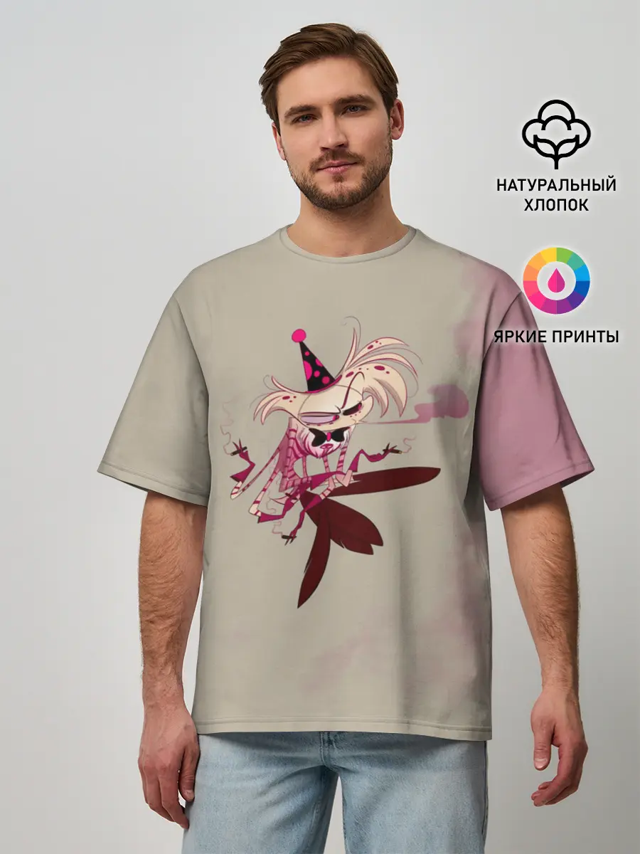 Мужская футболка оверсайз / Hazbin Hotel