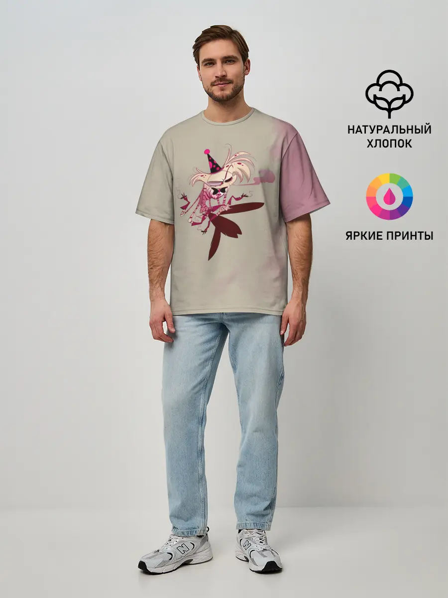 Мужская футболка оверсайз / Hazbin Hotel