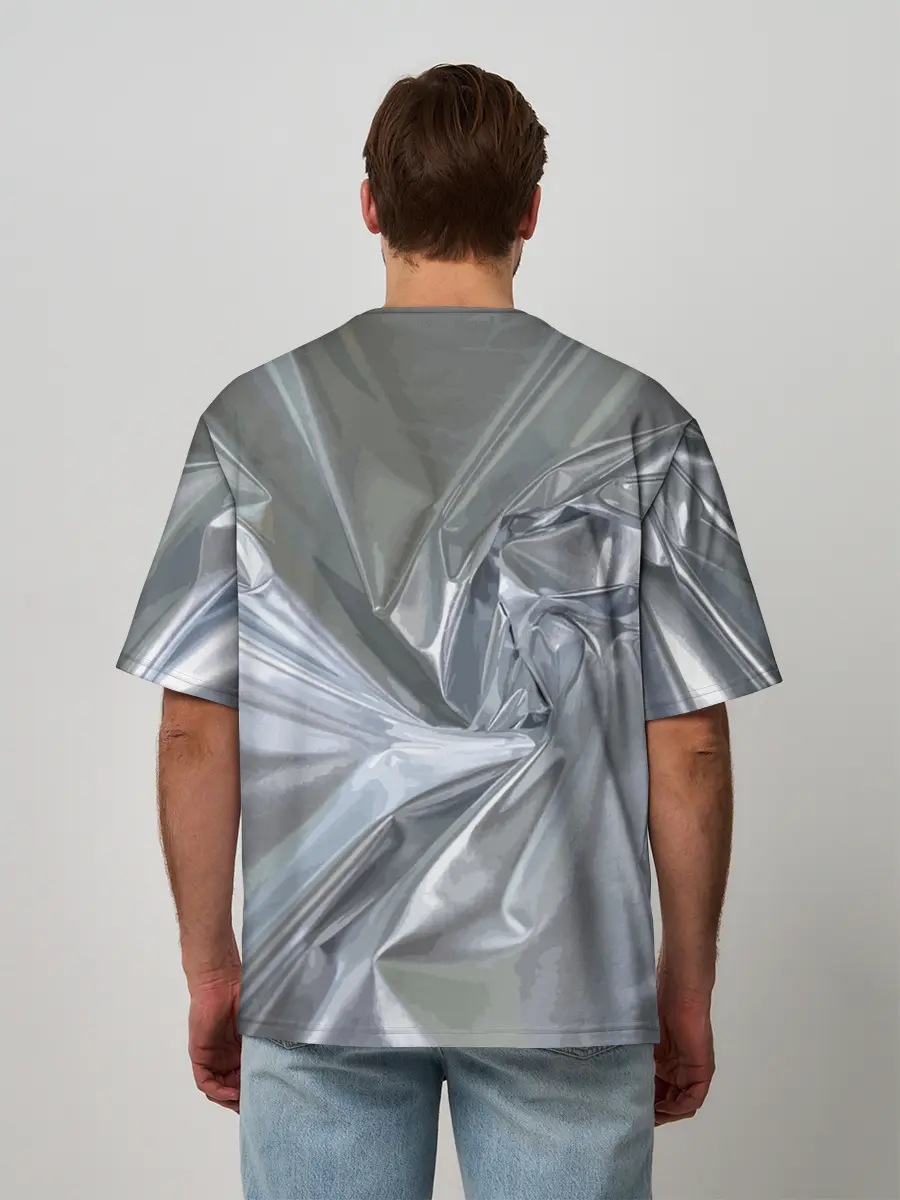 Мужская футболка оверсайз / Чарующая фольга