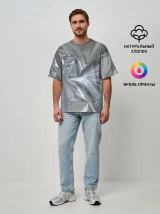 Мужская футболка оверсайз / Чарующая фольга
