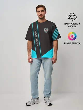 Мужская футболка оверсайз / volleyball