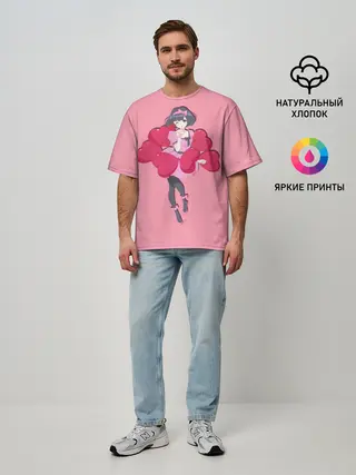 Мужская футболка оверсайз / Аниме. Девушка. Любовь