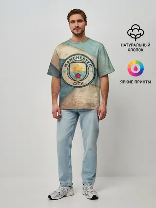 Мужская футболка оверсайз / Манчестер сити олд