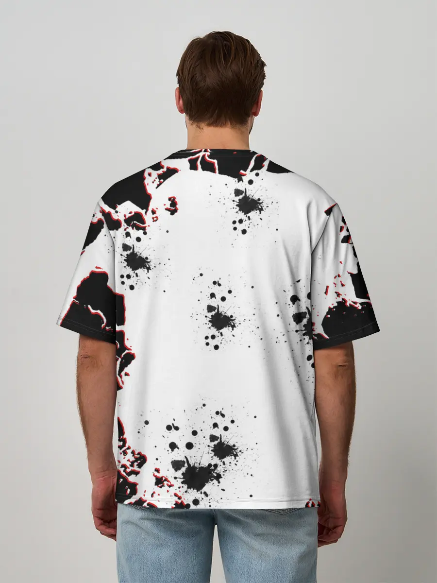 Мужская футболка оверсайз / Берсерк черная маска.