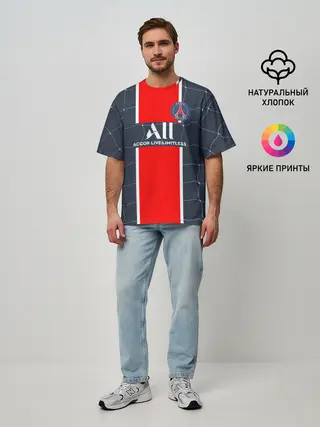 Мужская футболка оверсайз / Месси в ПСЖ