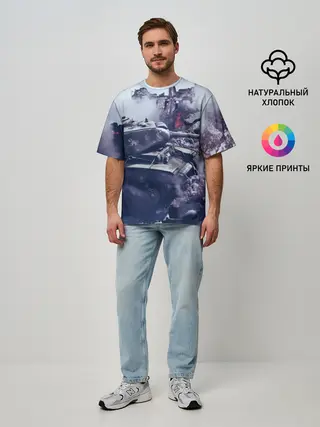 Мужская футболка оверсайз / Танки