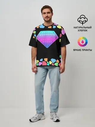 Мужская футболка оверсайз / POP IT DIAMOND