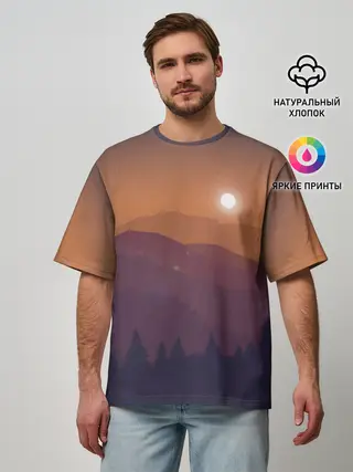 Мужская футболка оверсайз / Горы