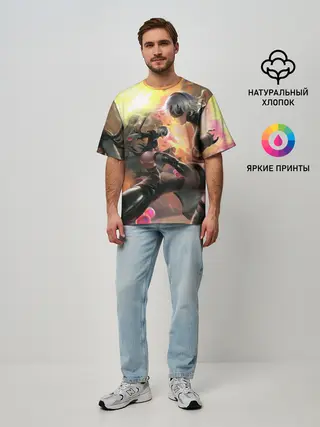 Мужская футболка оверсайз / 2B | Nier Automata