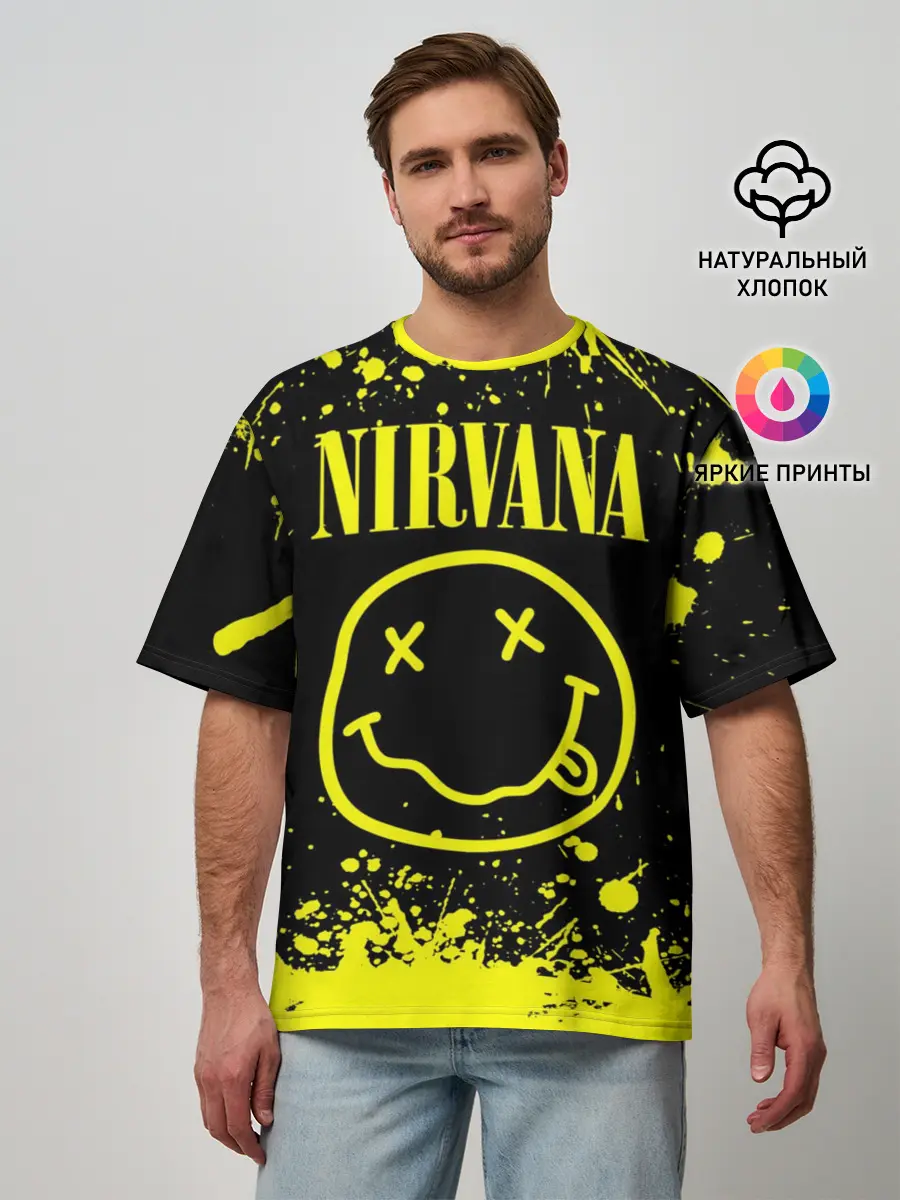 Мужская футболка оверсайз / Nirvana