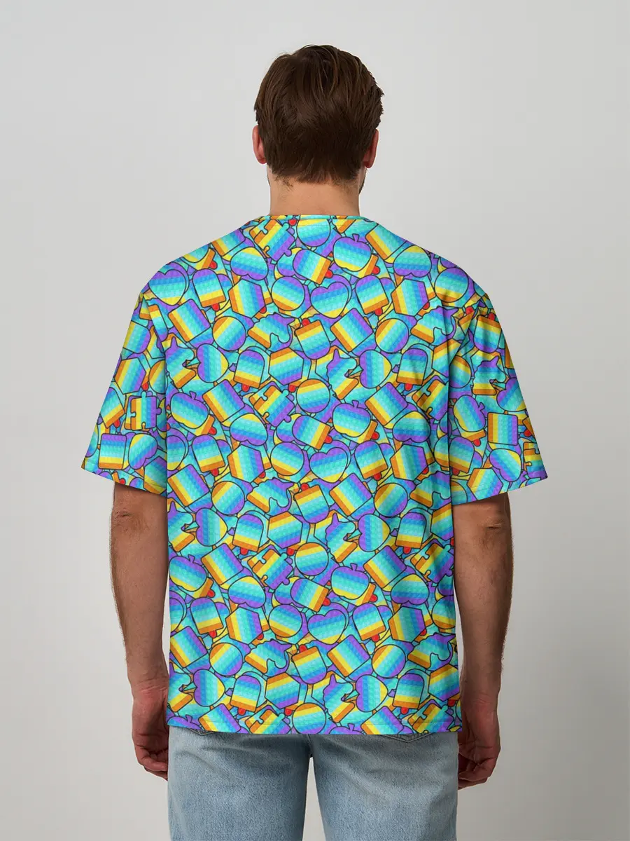 Мужская футболка оверсайз / POP IT MIX | ПОП ИТ