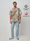 Мужская футболка оверсайз / Цветочный принт