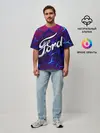 Мужская футболка оверсайз / 3D плиты с подсветкой | FORD