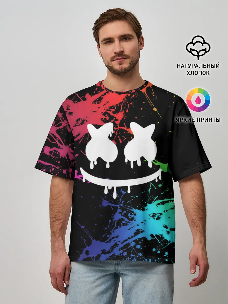 Мужская футболка оверсайз / Marshmello