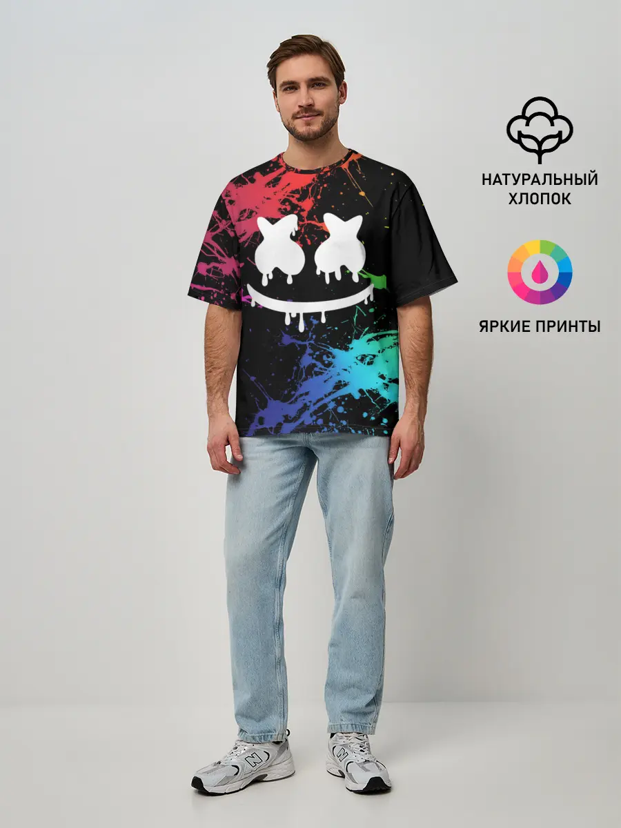 Мужская футболка оверсайз / Marshmello