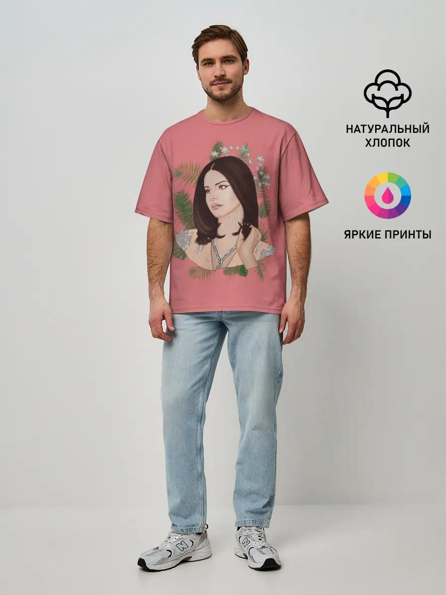 Мужская футболка оверсайз / Нарисованная Лана