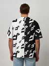 Мужская футболка оверсайз / Паттерн ДжоДжо черно-белый