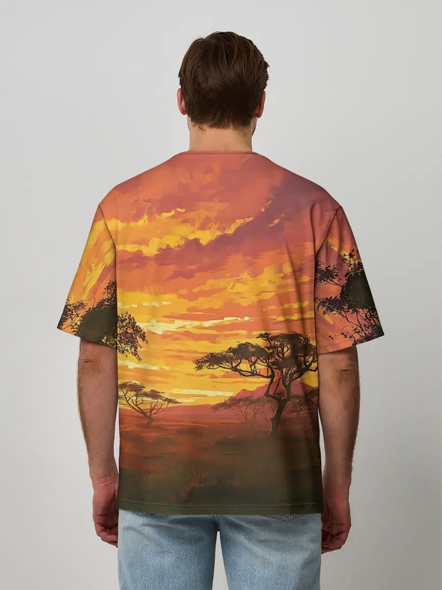 Мужская футболка оверсайз / АФРИКАНСКАЯ САВАННА