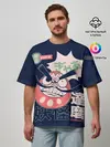 Мужская футболка оверсайз / Anime Daruma Demon Yokai
