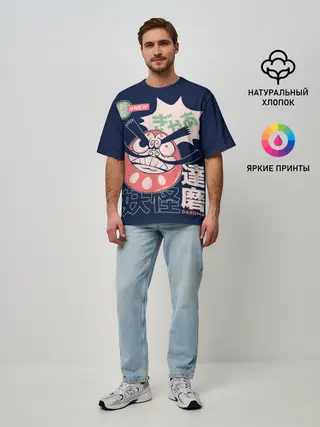 Мужская футболка оверсайз / Anime Daruma Demon Yokai