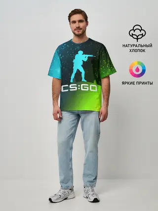 Мужская футболка оверсайз / CS GO | КС ГО - Снежный