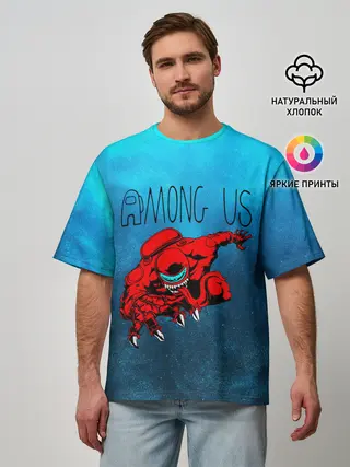 Мужская футболка оверсайз / Among Us | Imposter