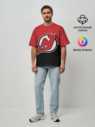 Мужская футболка оверсайз / New Jersey Devils