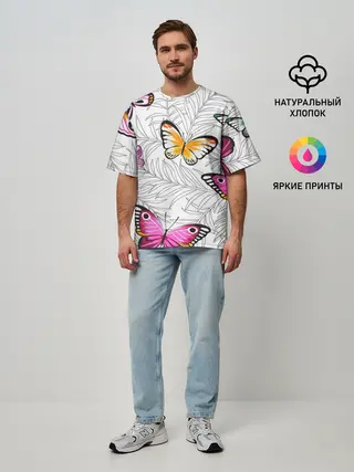Мужская футболка оверсайз / Яркий рой