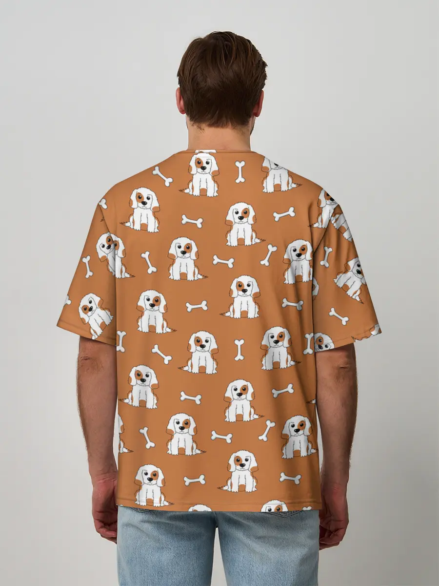 Мужская футболка оверсайз / Пёс и кость