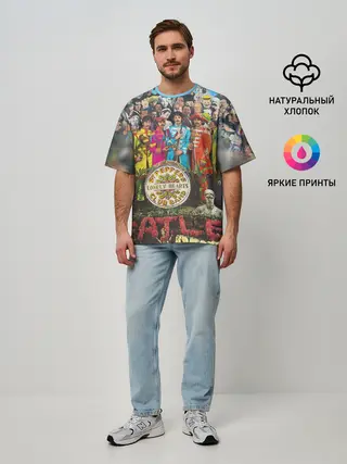 Мужская футболка оверсайз / THE BEATLES