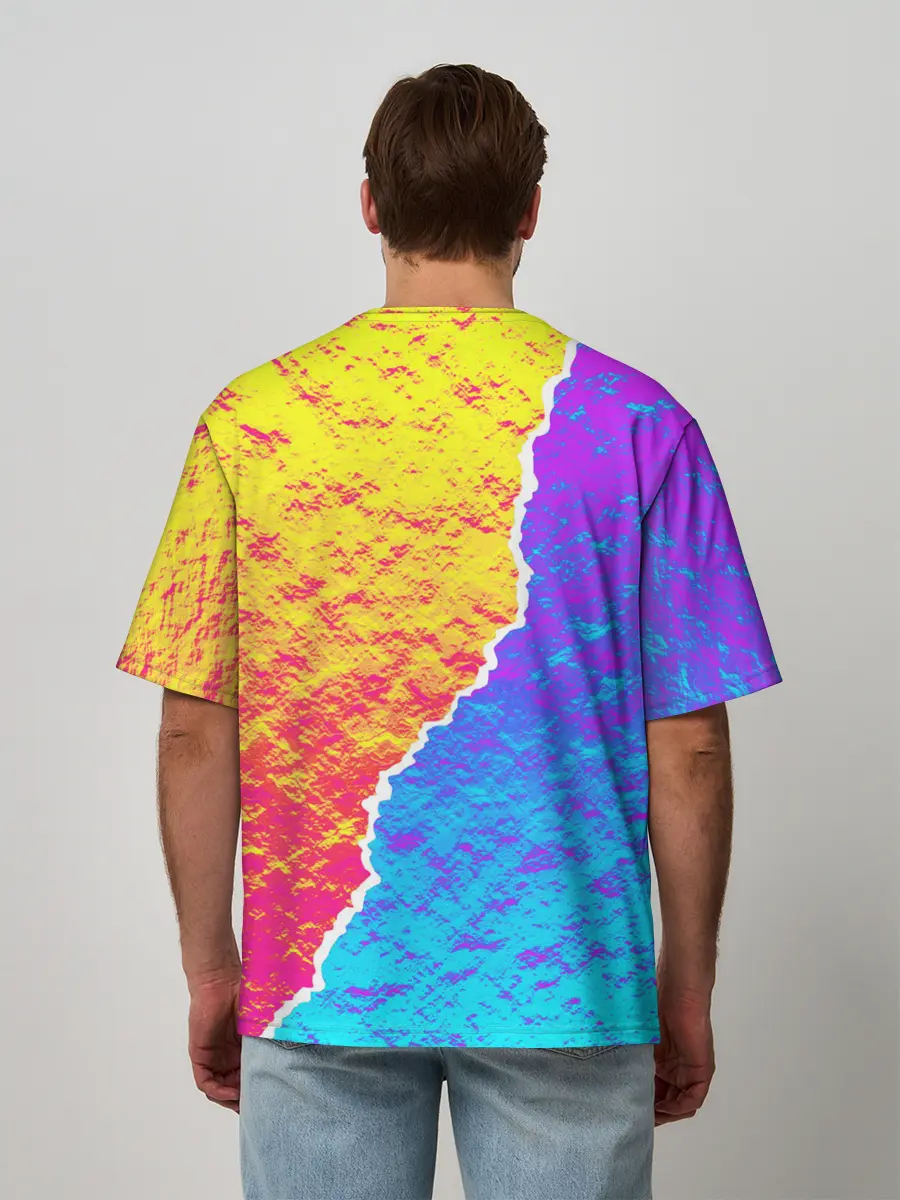 Мужская футболка оверсайз / Цветные переливы