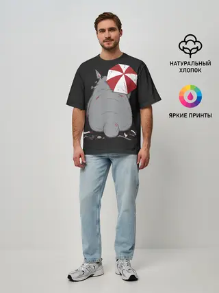 Мужская футболка оверсайз / Тоторо и Umbrella Corp.