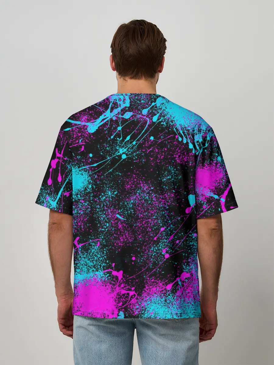 Мужская футболка оверсайз / NEON SAMURAI | НЕОН САМУРАЙ