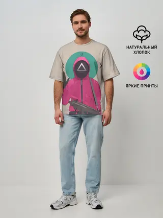 Мужская футболка оверсайз / SquidRed