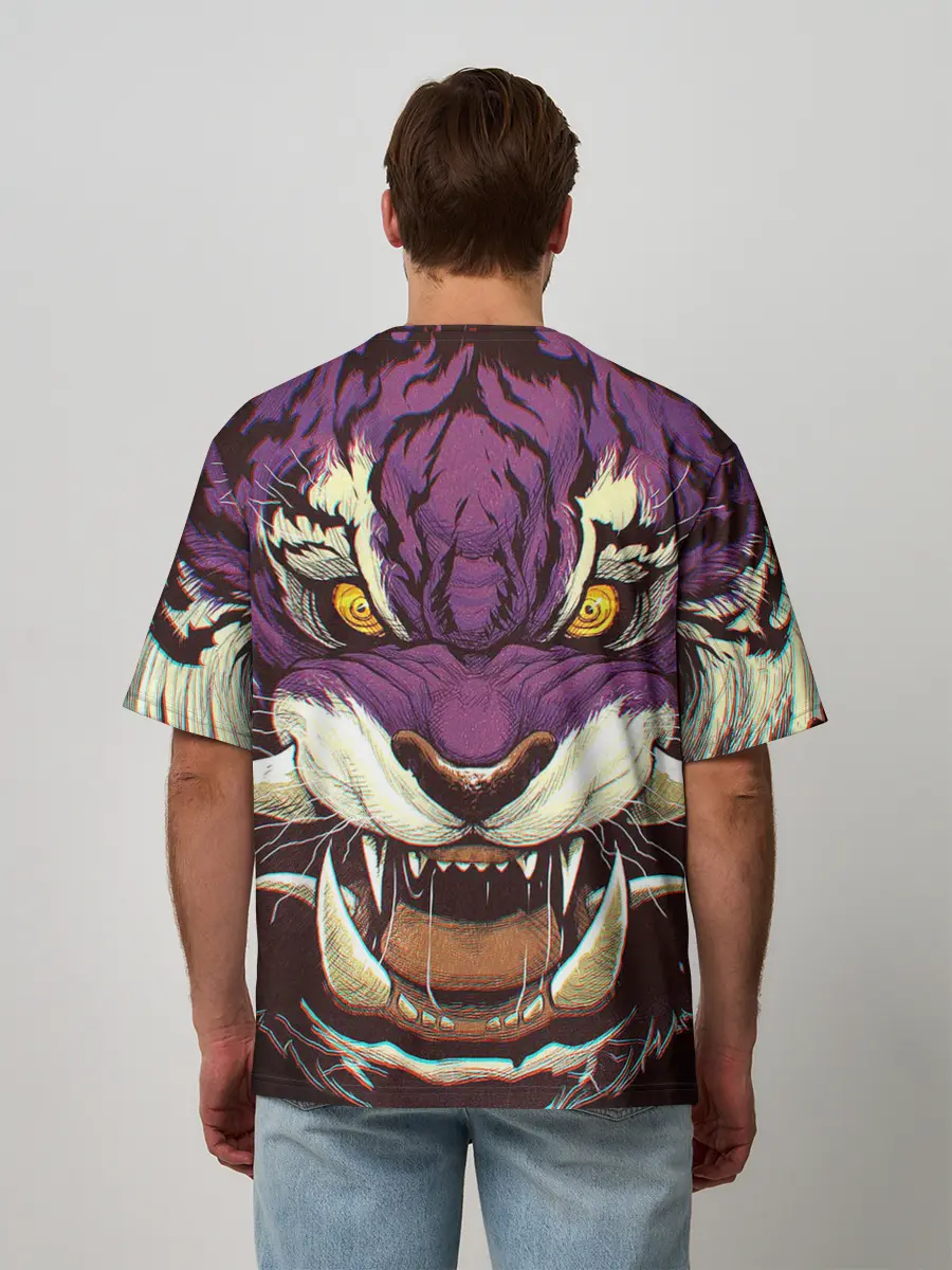 Мужская футболка оверсайз / Маска тигра