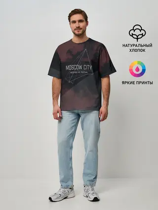 Мужская футболка оверсайз / Moscow | Москва не Россия