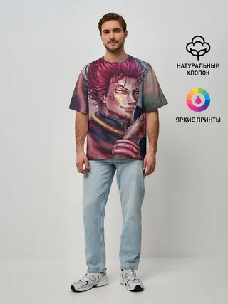 Мужская футболка оверсайз / Хисока Мороу реалистичный арт