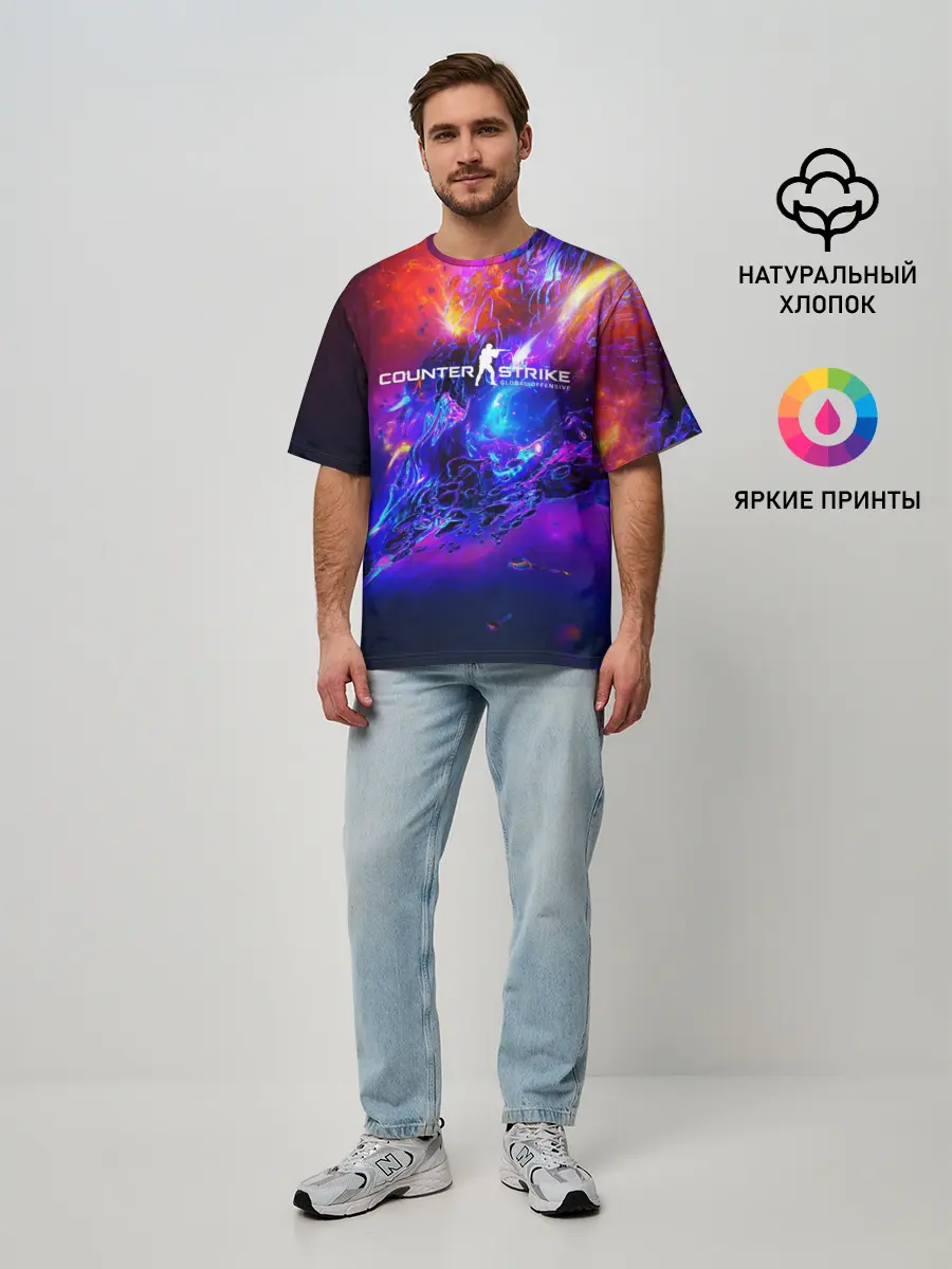 Мужская футболка оверсайз / cs go:Revenge of the Beasts