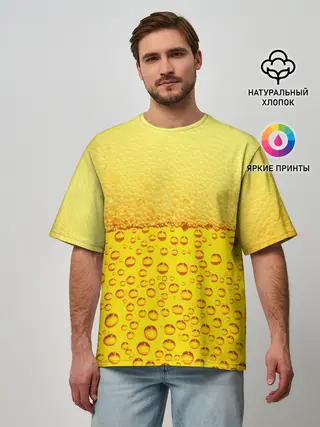 Мужская футболка оверсайз / ПИВО