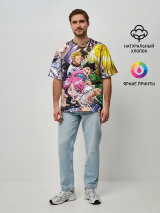 Мужская футболка оверсайз / МНого персонажей