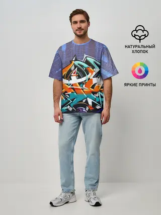 Мужская футболка оверсайз / Уличный художник