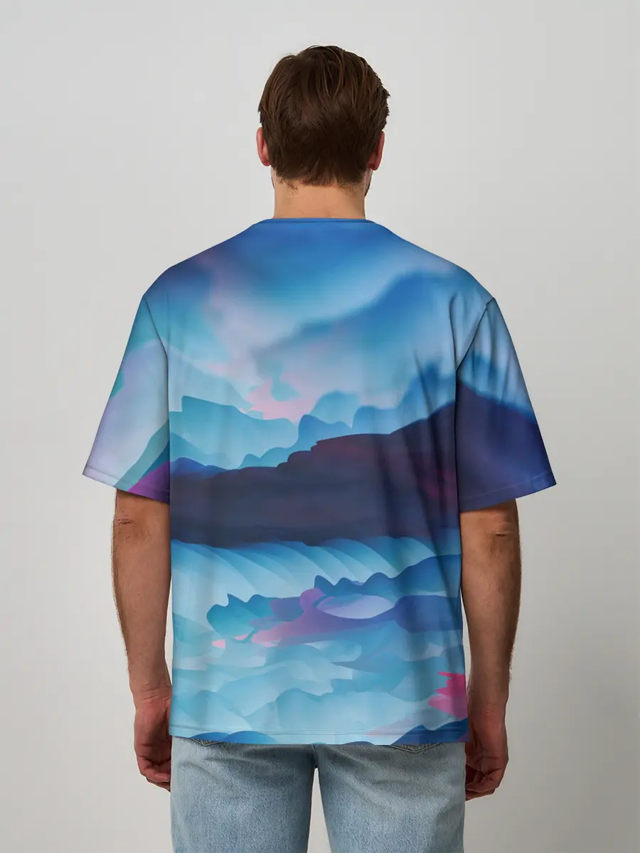 Мужская футболка оверсайз / Грозовые мазки