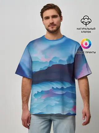 Мужская футболка оверсайз / Грозовые мазки