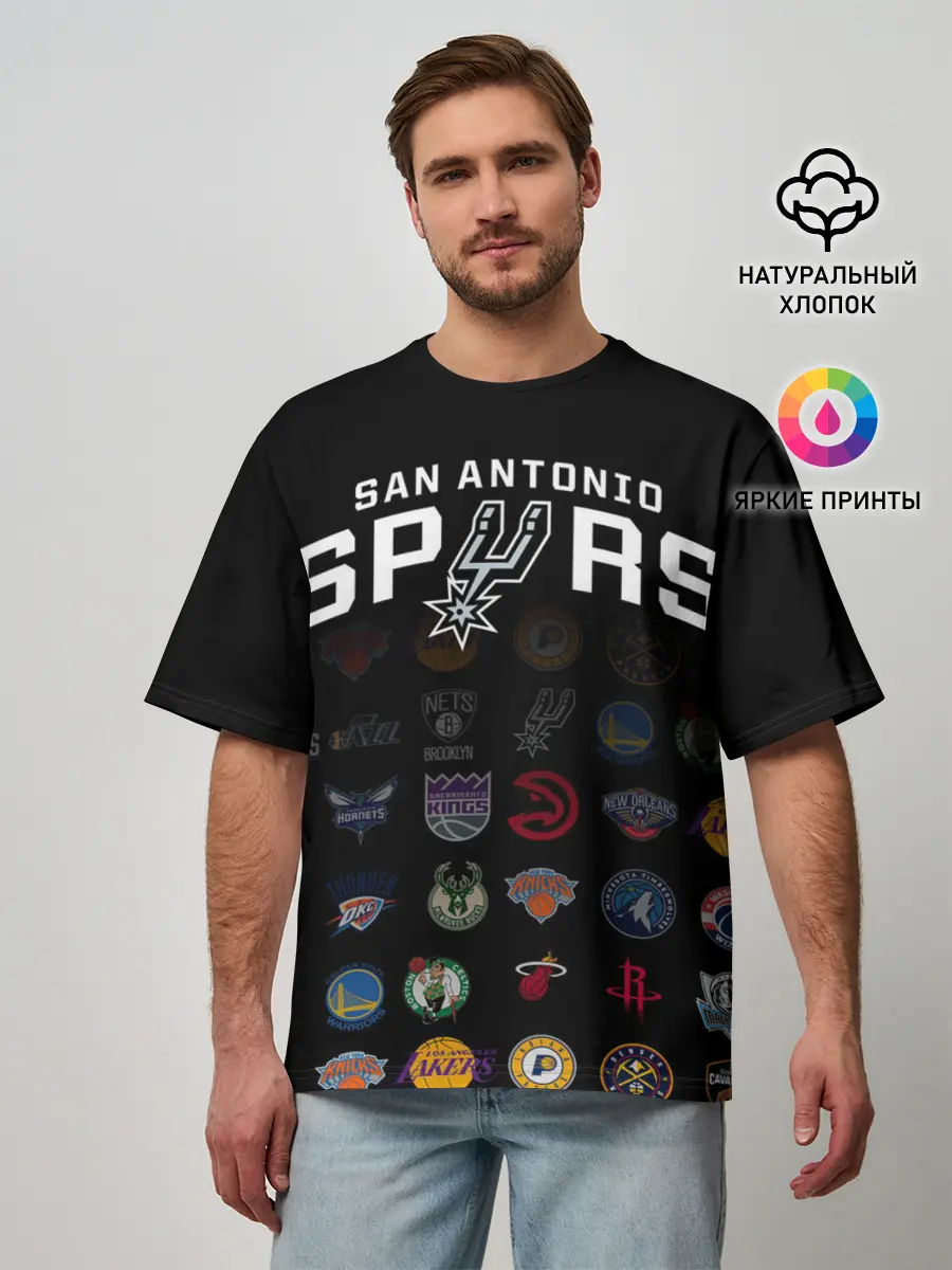 Мужская футболка оверсайз / San Antonio Spurs