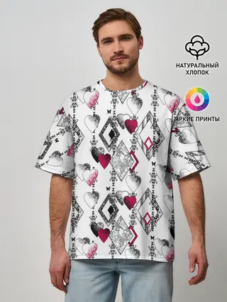Мужская футболка оверсайз / Абстрактный современный узор