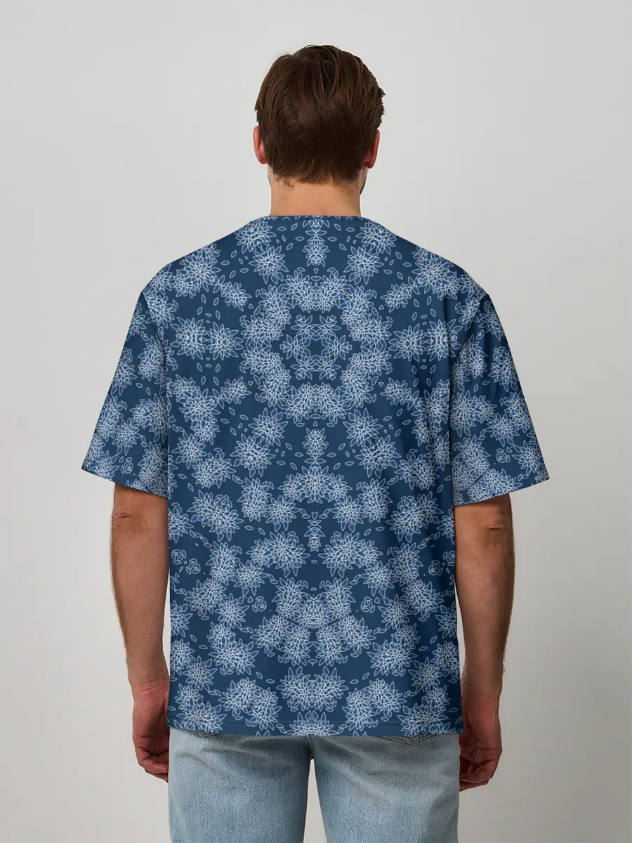 Мужская футболка оверсайз / Модный абстрактный узор