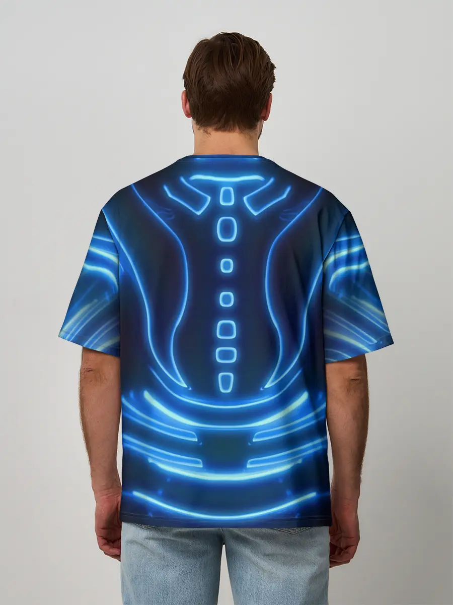 Мужская футболка оверсайз / Неоновая броня | Neon Armor