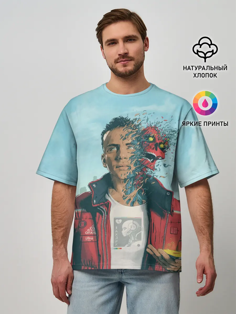 Мужская футболка оверсайз / Обложка Logic