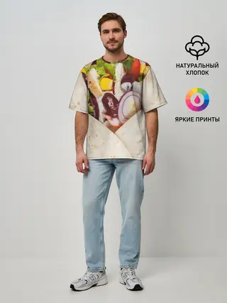 Мужская футболка оверсайз / Буррито